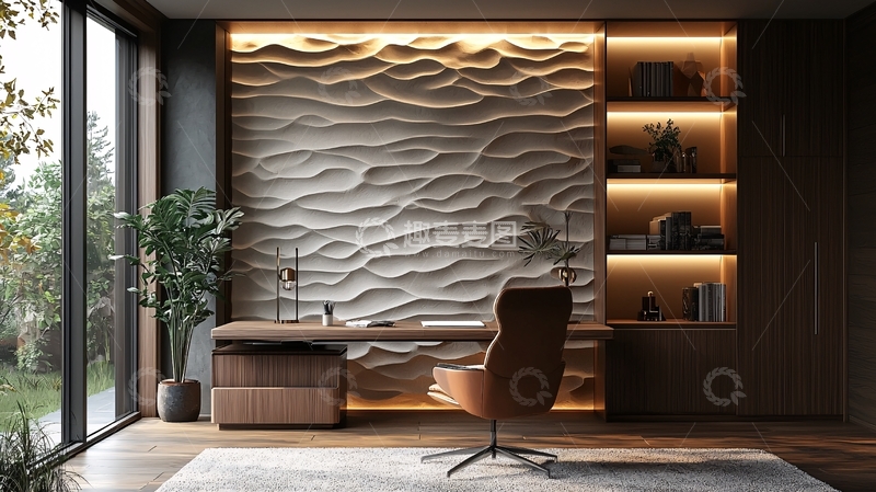 高清大图下载【趣麦麦图】现代简约书房设计
