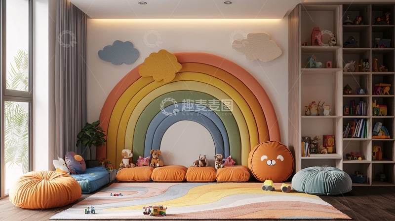 高清大图下载【趣麦麦图】儿童房彩虹装饰