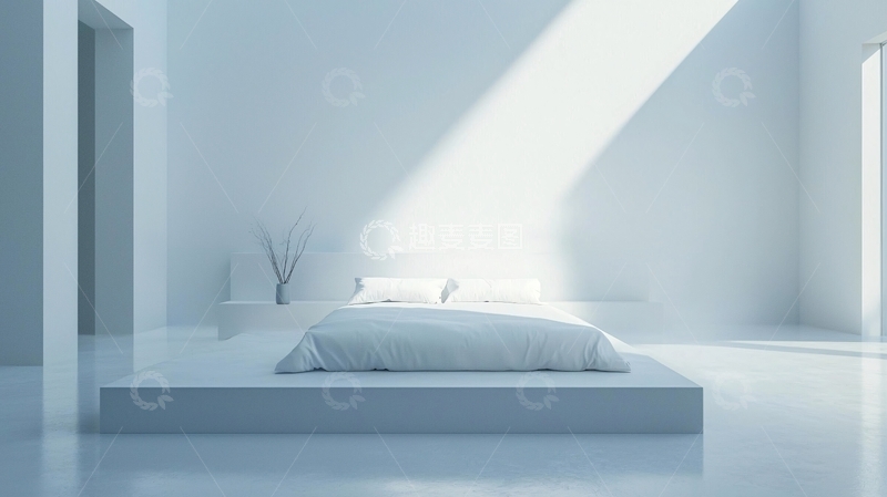 高清大图下载【趣麦麦图】极简主义白色卧室