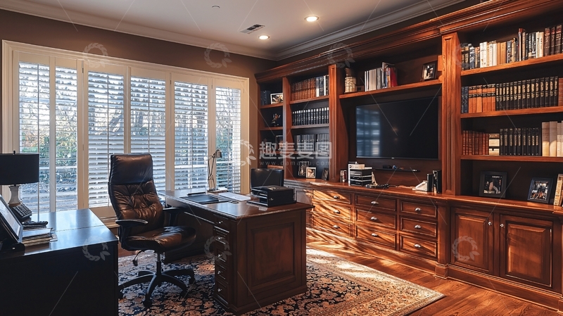 高清大图下载【趣麦麦图】豪华家庭办公室