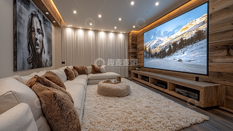高清大图下载【趣麦麦图】豪华家庭影院客厅