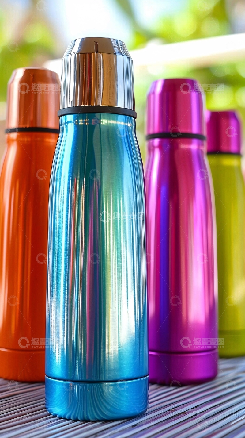 高清大图下载【趣麦麦图】多彩保温杯户外携带