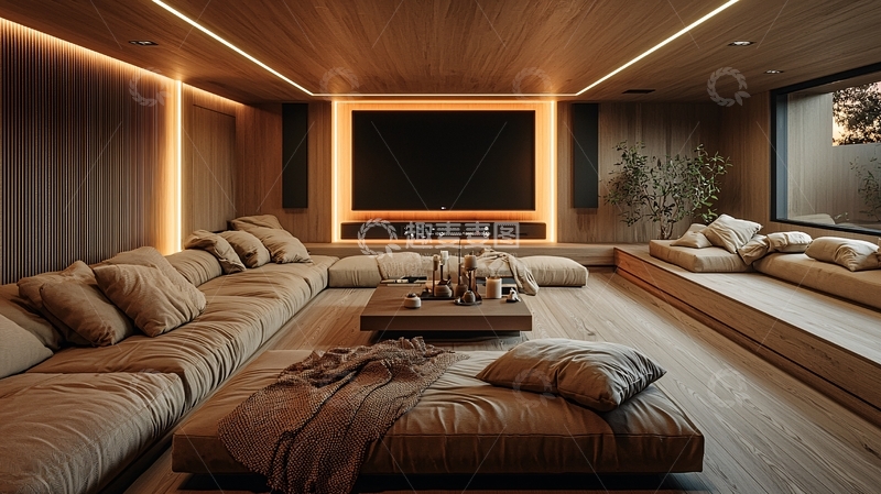 高清大图下载【趣麦麦图】温馨的家庭影院空间