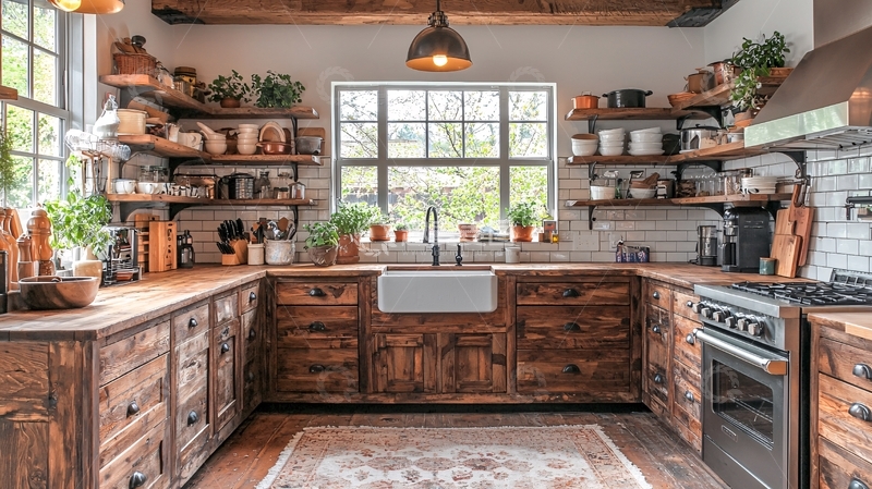 高清大图下载【趣麦麦图】乡村风格厨房