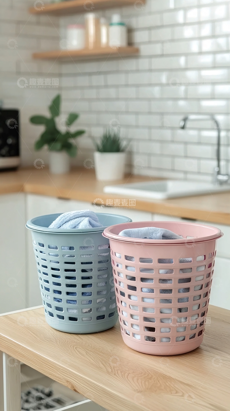 高清大图下载【趣麦麦图】厨房收纳篮