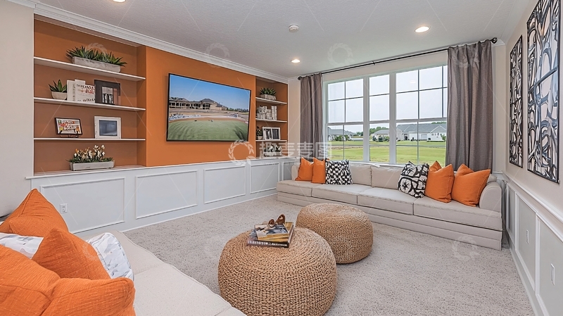 高清大图下载【趣麦麦图】现代简约风格家庭影院