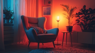 温馨舒适的蓝色单人沙发