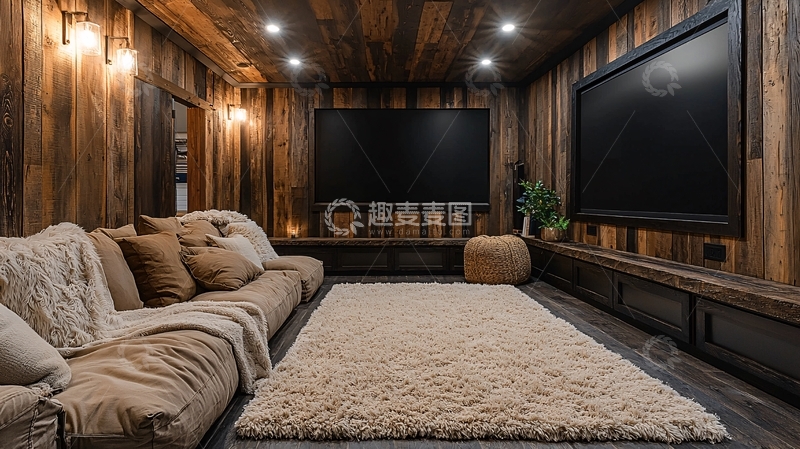 高清大图下载【趣麦麦图】乡村风格家庭影院