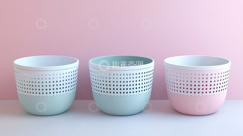 高清大图下载【趣麦麦图】三色镂空花盆