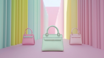 彩色背景下三款女包