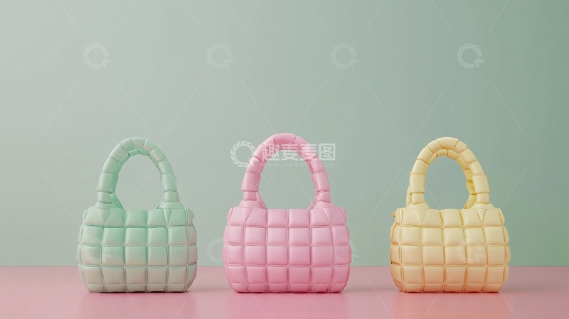 高清大图下载【趣麦麦图】三款马卡龙色系小包包