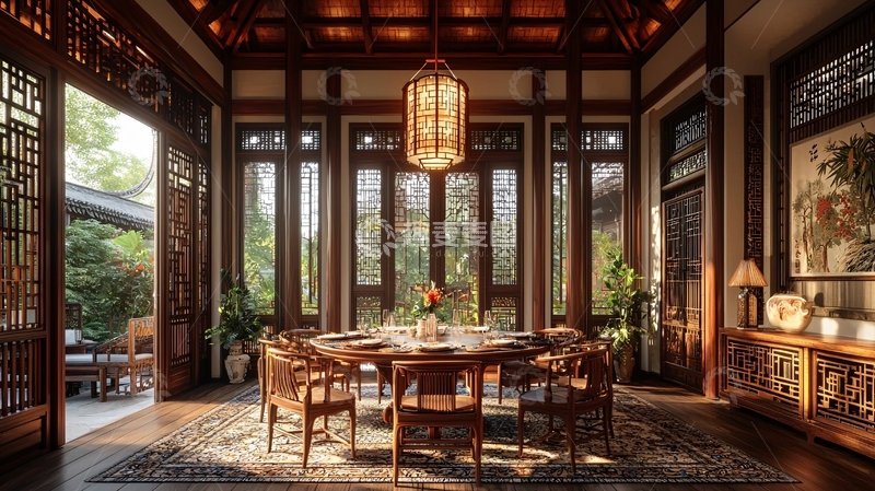 高清大图下载【趣麦麦图】中式风格餐厅