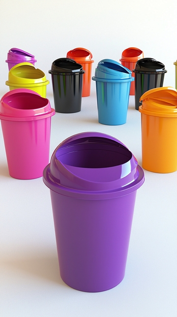 彩色垃圾桶