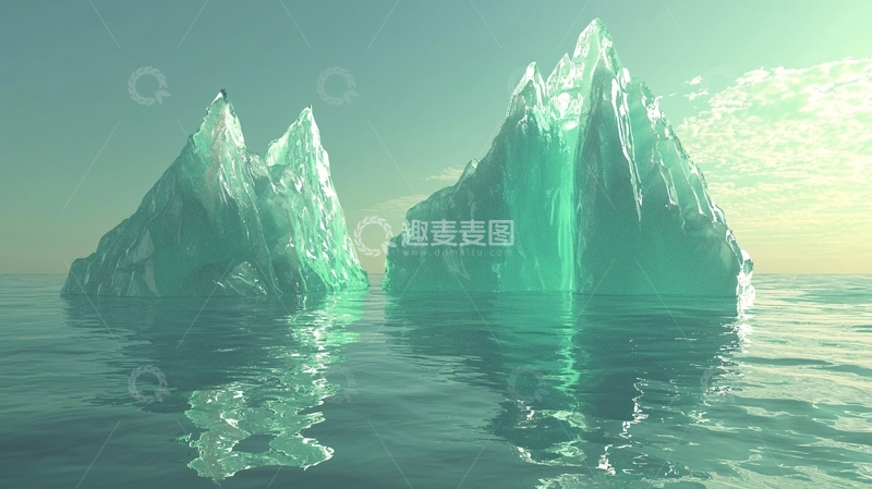 高清大图下载【趣麦麦图】极地冰山壮丽景色