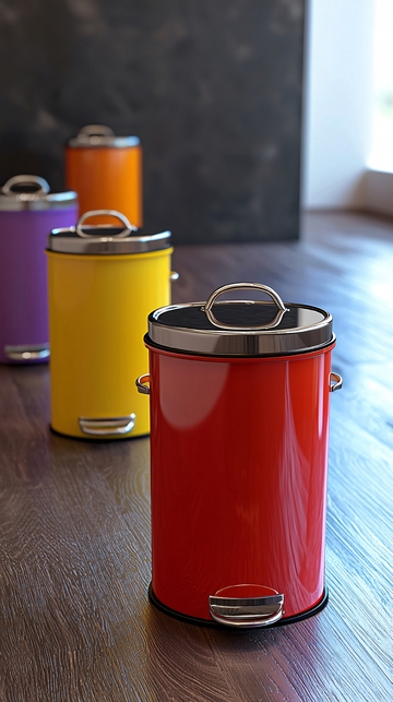 彩色金属垃圾桶