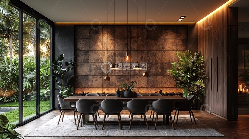 高清大图下载【趣麦麦图】现代轻奢餐厅设计