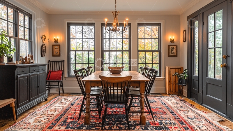 高清大图下载【趣麦麦图】明亮乡村风餐厅