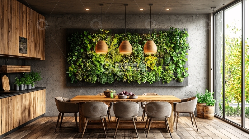 高清大图下载【趣麦麦图】现代简约绿植餐厅