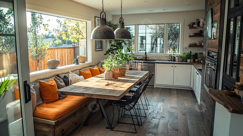 高清大图下载【趣麦麦图】舒适明亮的厨房餐厅