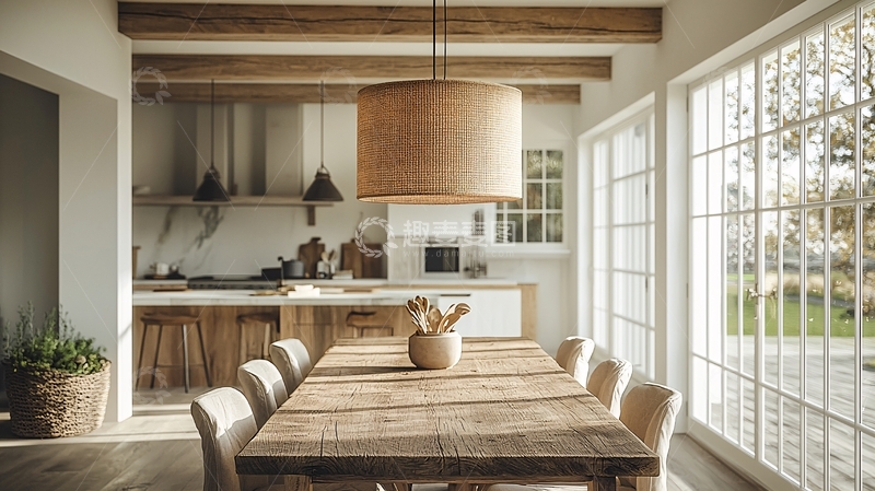 高清大图下载【趣麦麦图】温馨的开放式厨房餐厅