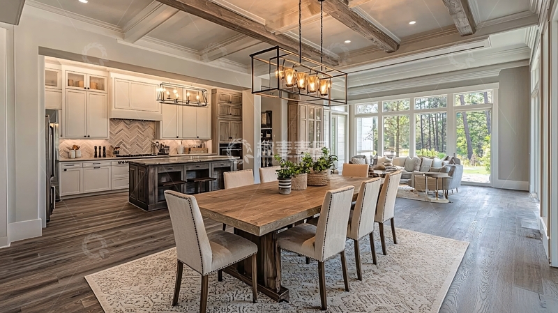 高清大图下载【趣麦麦图】开放式厨房餐厅一体化设计