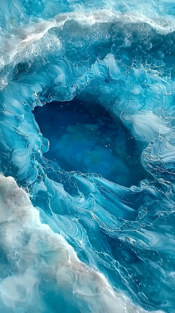 冰川深蓝洞穴