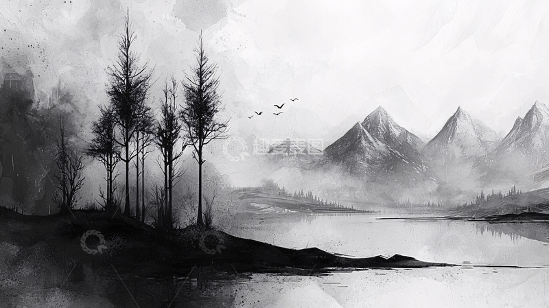 高清大图下载【趣麦麦图】水墨画风景