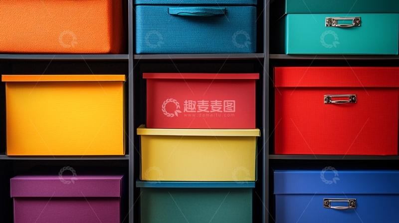高清大图下载【趣麦麦图】彩色收纳盒