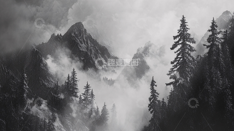 高清大图下载【趣麦麦图】黑白