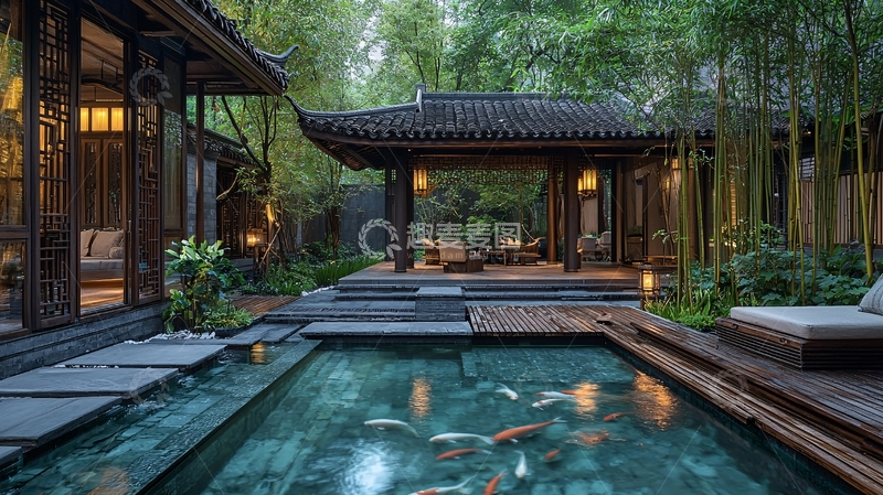 高清大图下载【趣麦麦图】中式庭院
