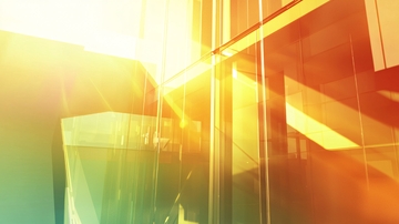 阳光透过玻璃幕墙