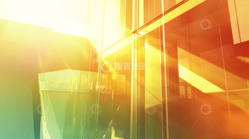 高清大图下载【趣麦麦图】阳光透过玻璃幕墙