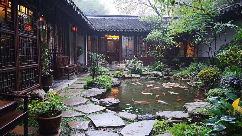 高清大图下载【趣麦麦图】中式庭院