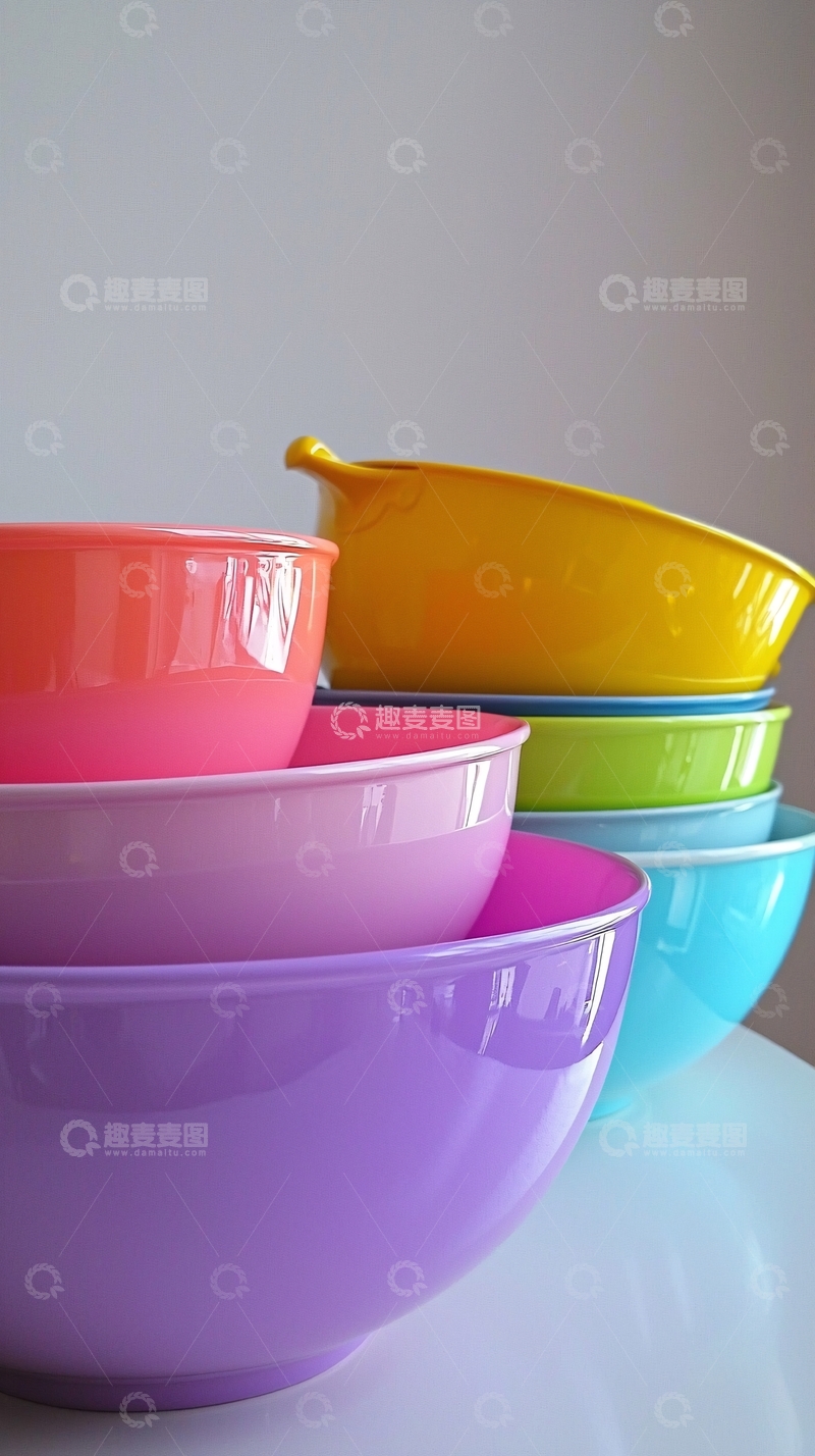 高清大图下载【趣麦麦图】彩色塑料碗