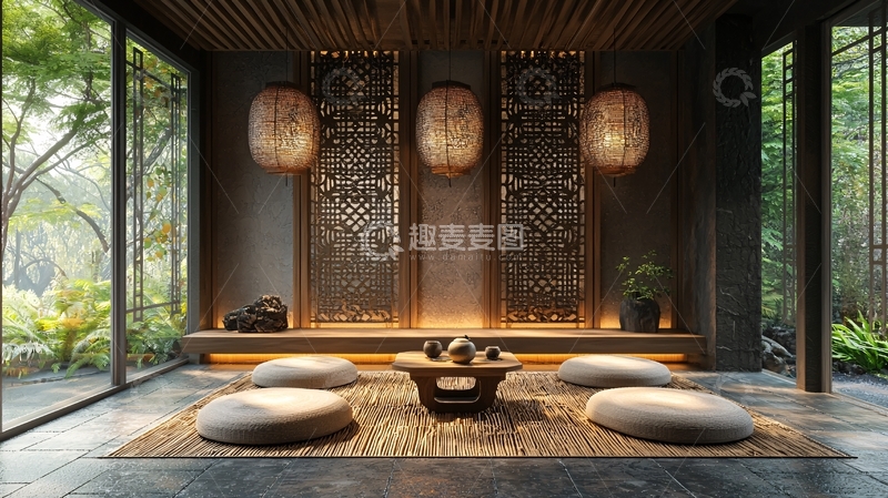 高清大图下载【趣麦麦图】日式茶室