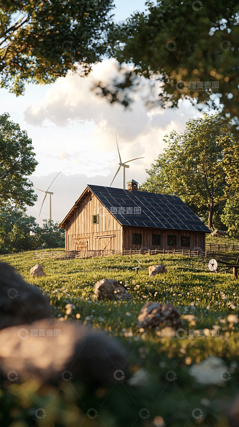 高清大图下载【趣麦麦图】田园风光木屋