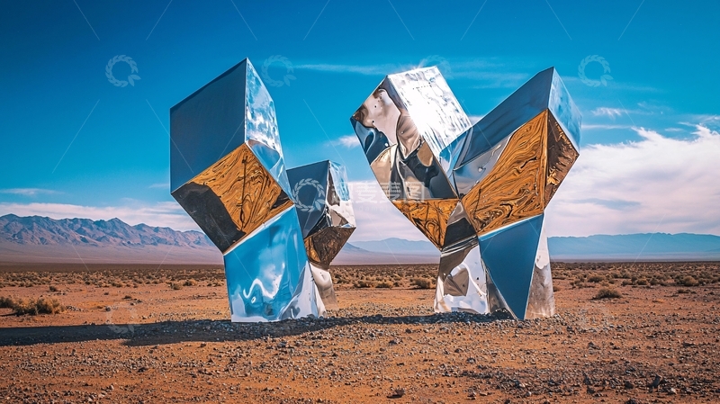 高清大图下载【趣麦麦图】沙漠金属雕塑