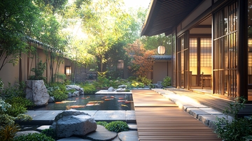 日式庭院与建筑和谐共生