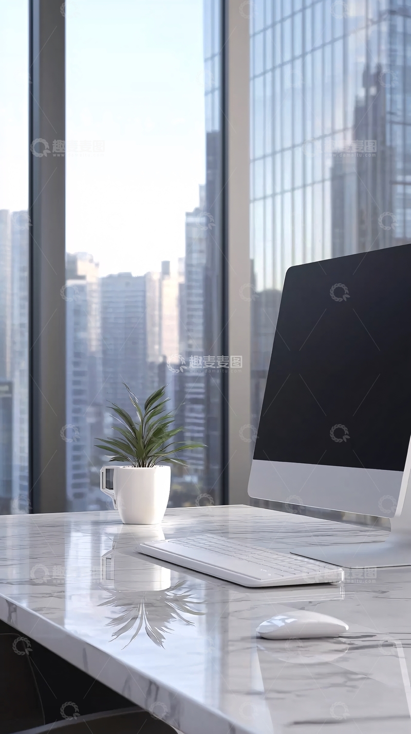 高清大图下载【趣麦麦图】现代化都市办公桌