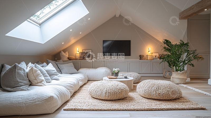 高清大图下载【趣麦麦图】阁楼舒适起居室