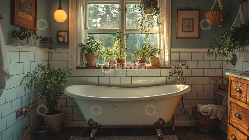 高清大图下载【趣麦麦图】复古风格浴室