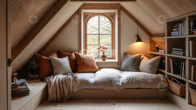 高清大图下载【趣麦麦图】阁楼舒适阅读角
