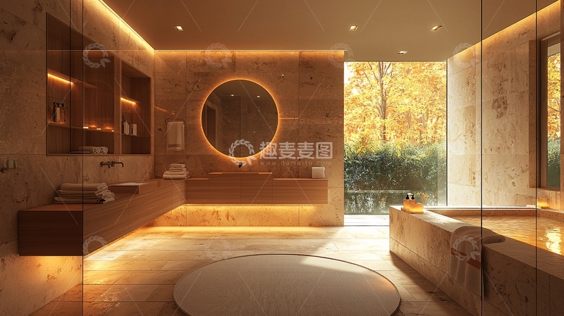 高清大图下载【趣麦麦图】现代简约轻奢浴室设计