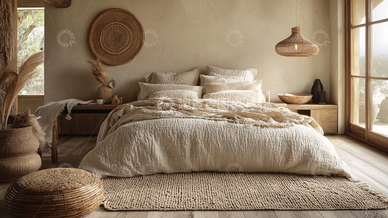 高清大图下载【趣麦麦图】米色系卧室温馨舒适