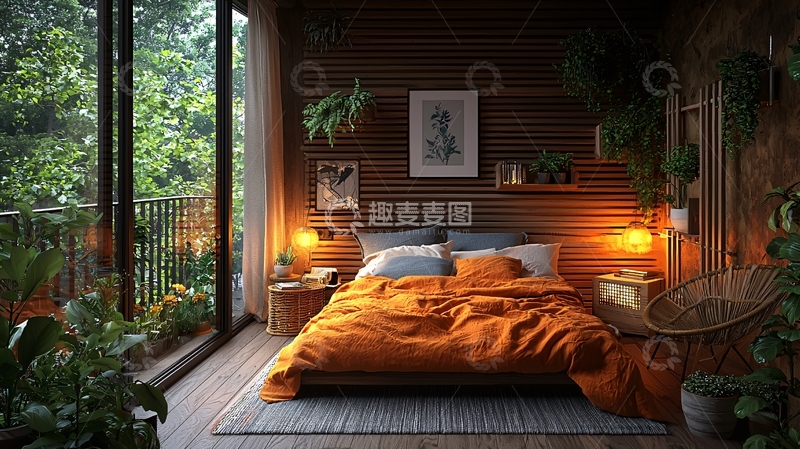 高清大图下载【趣麦麦图】木质卧室