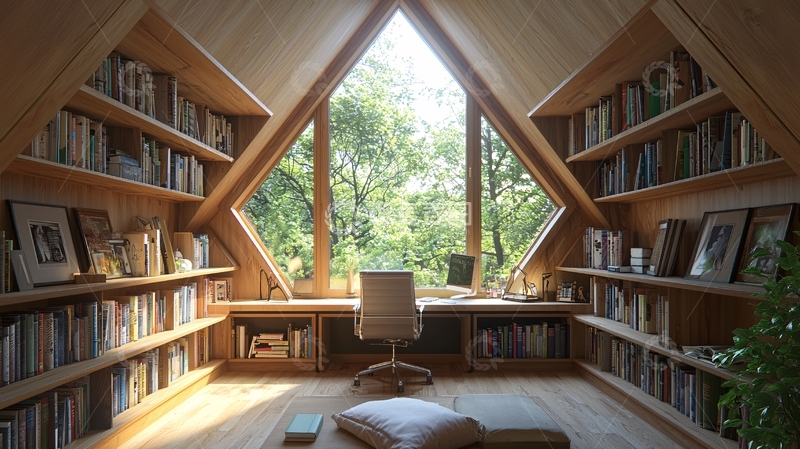 高清大图下载【趣麦麦图】阁楼书房设计
