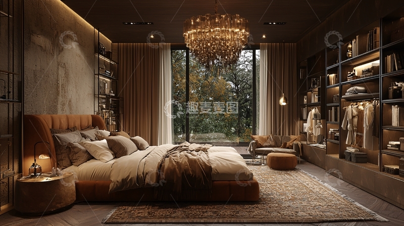 高清大图下载【趣麦麦图】豪华卧室夜景