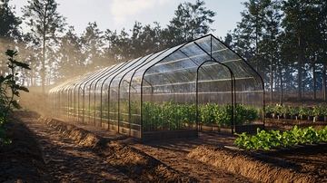 阳光下大棚蔬菜种植