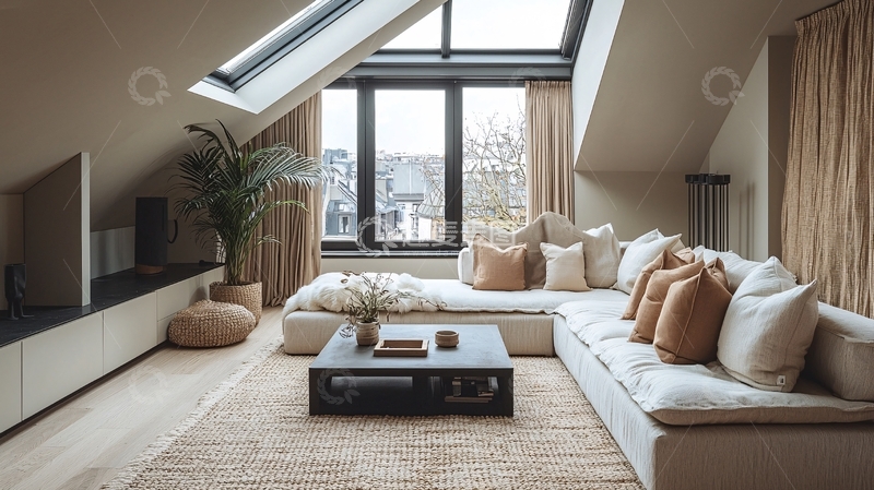 高清大图下载【趣麦麦图】阁楼温馨客厅