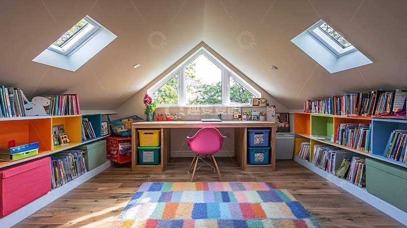 高清大图下载【趣麦麦图】阁楼儿童房设计